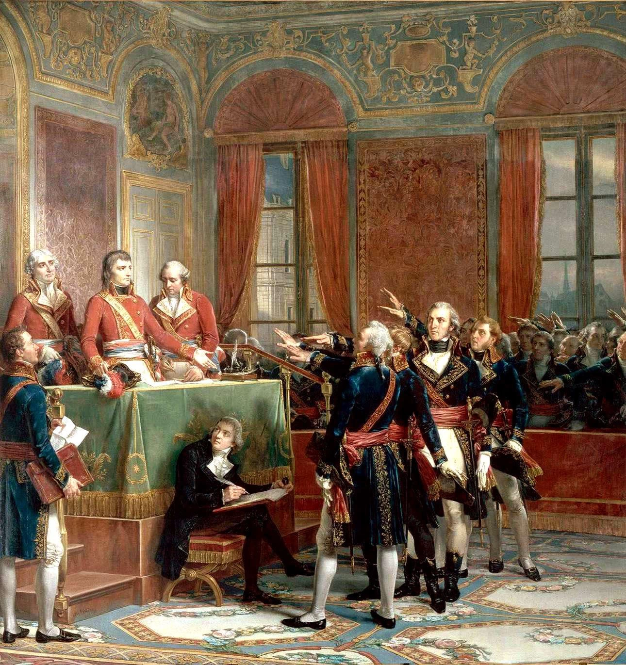 I tre consoli Bonaparte, Cambaceres e Lebrun ricevono i giuramenti dei presidenti - Musee et Domaine National de Versailles et de Trianon, Versailles